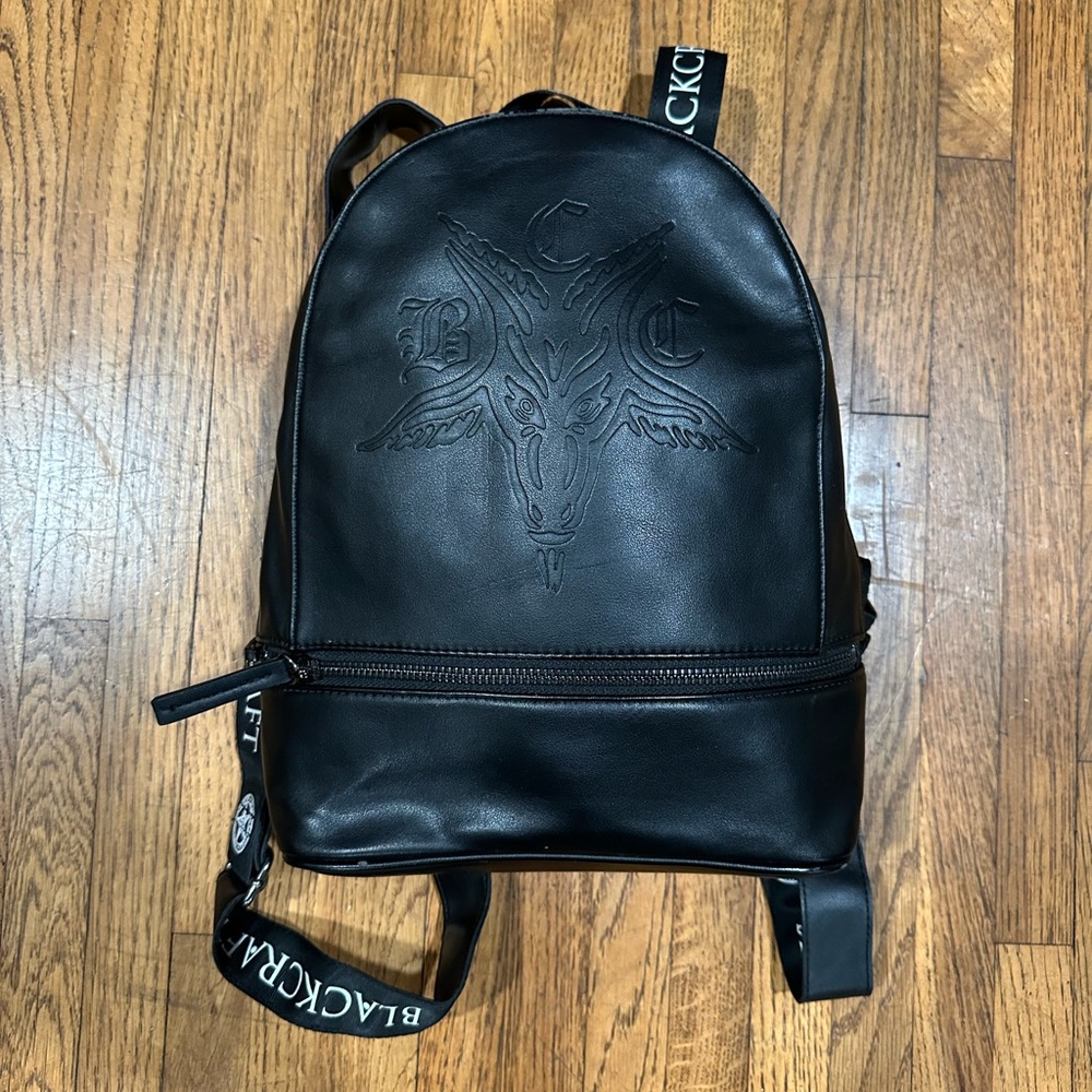Black Unisex BlackCraft Faux Leather Medium Backpack